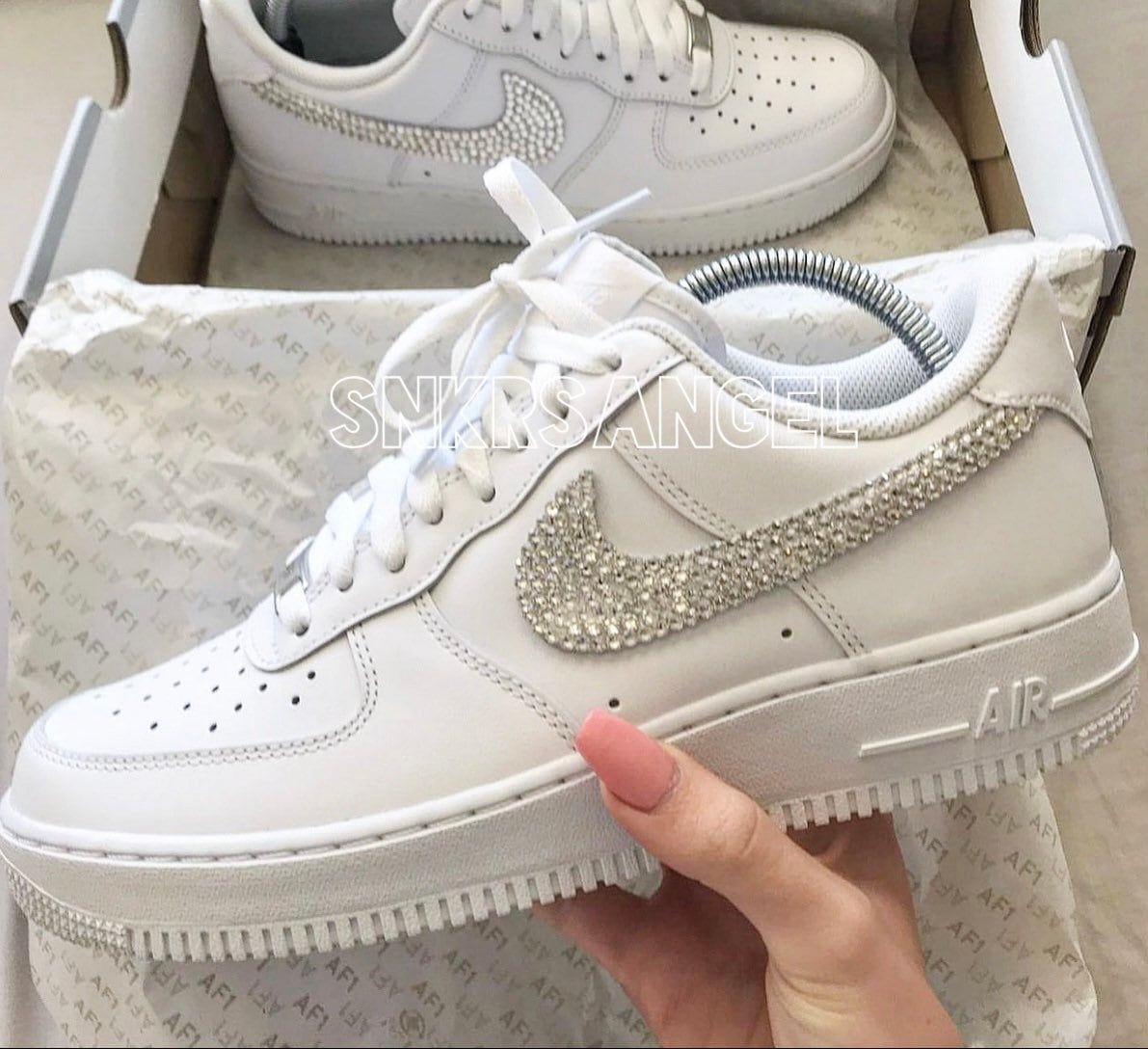 Custom Bridal Nike AF1 Low – Bling Crystal Sneakers