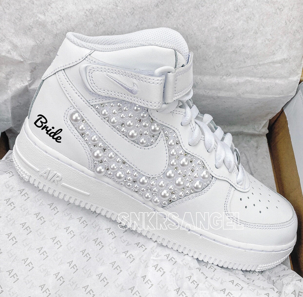 Wedding AF1 for Brides – Personalized Bling Sneakers