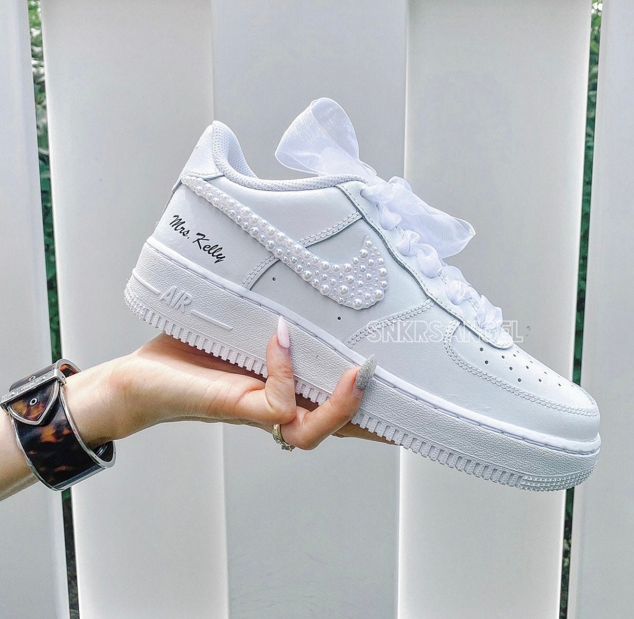 Nike AF1 for Brides – Pearl Crystal White Wedding Edition