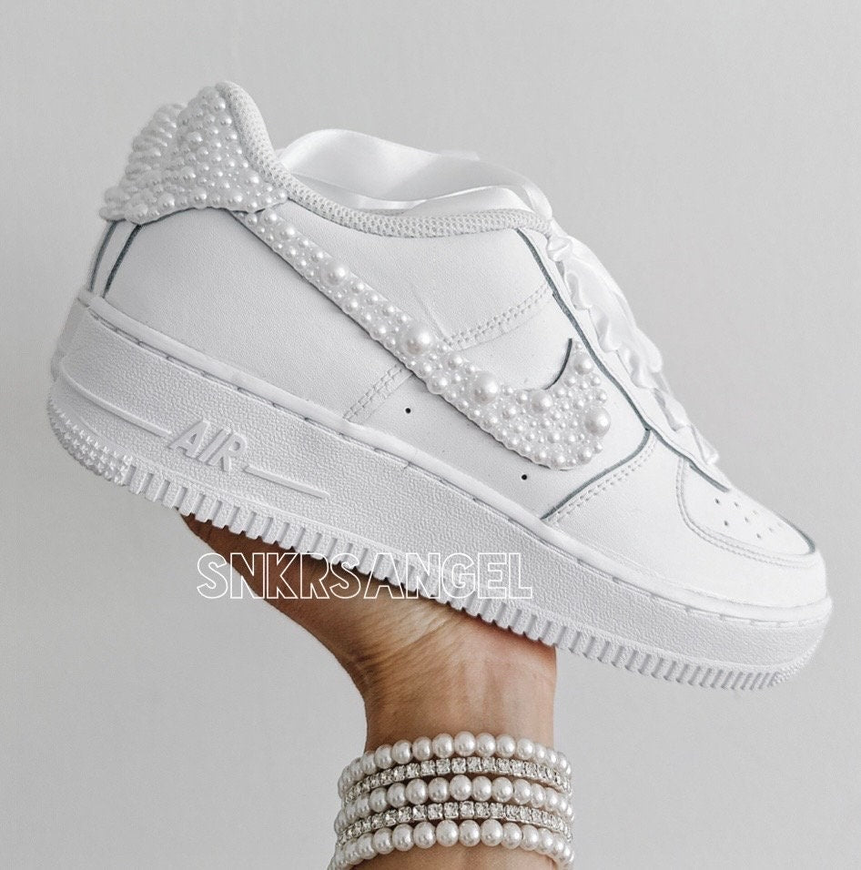 Nike AF1 for Brides – Pearl Crystal White Wedding Edition