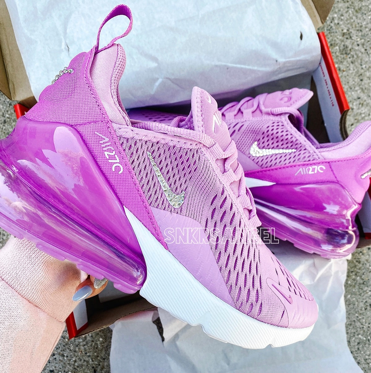 Nike air max 270 swarovski purple lilac lavender pink sneakers