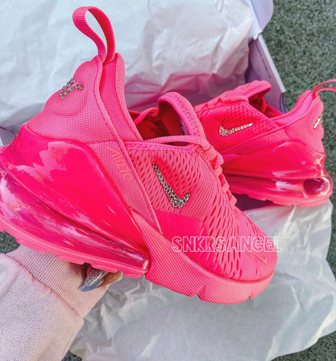 Nike air max 270 swarovksi hot pink sneakers