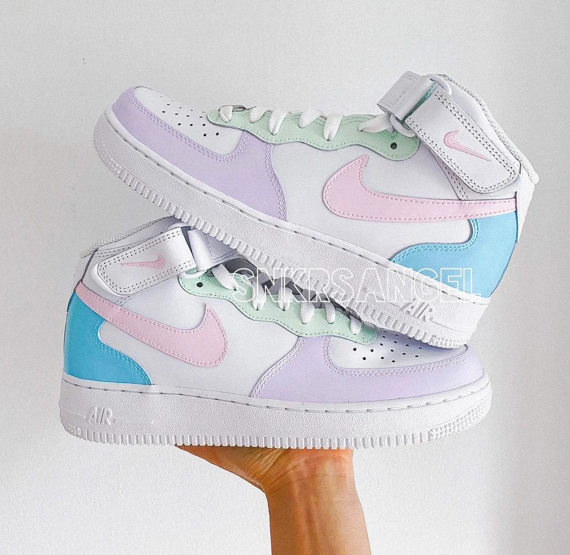 Nike Air Force 1 Custom Low Pastel Shoes Purple Yellow Blue Mint Pink All  Sizes