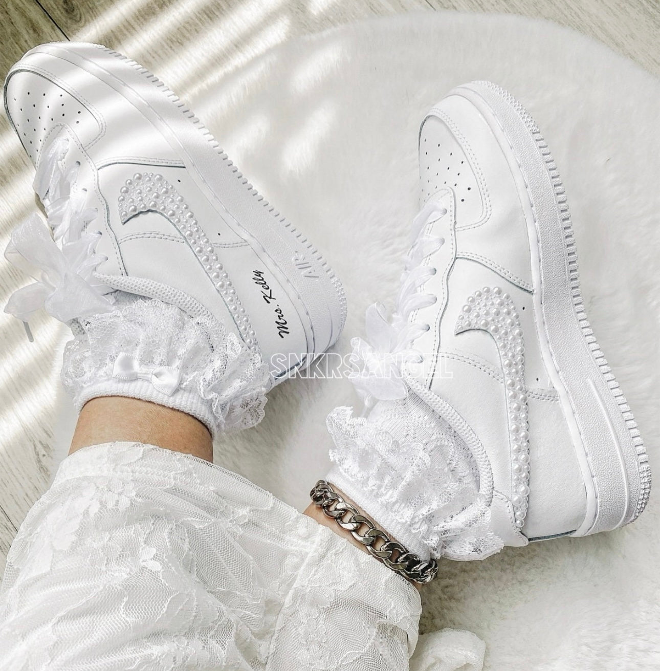Bridal wedding white socks
