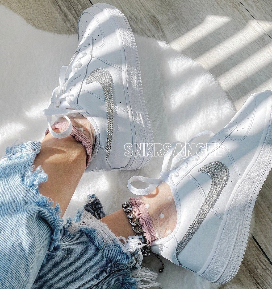 Custom Bridal Nike AF1 Low – Bling Crystal Sneakers