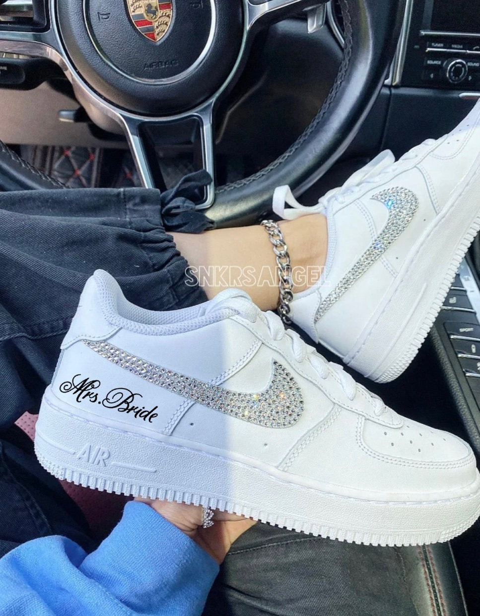 Custom Bridal Nike AF1 Low – Bling Crystal Sneakers