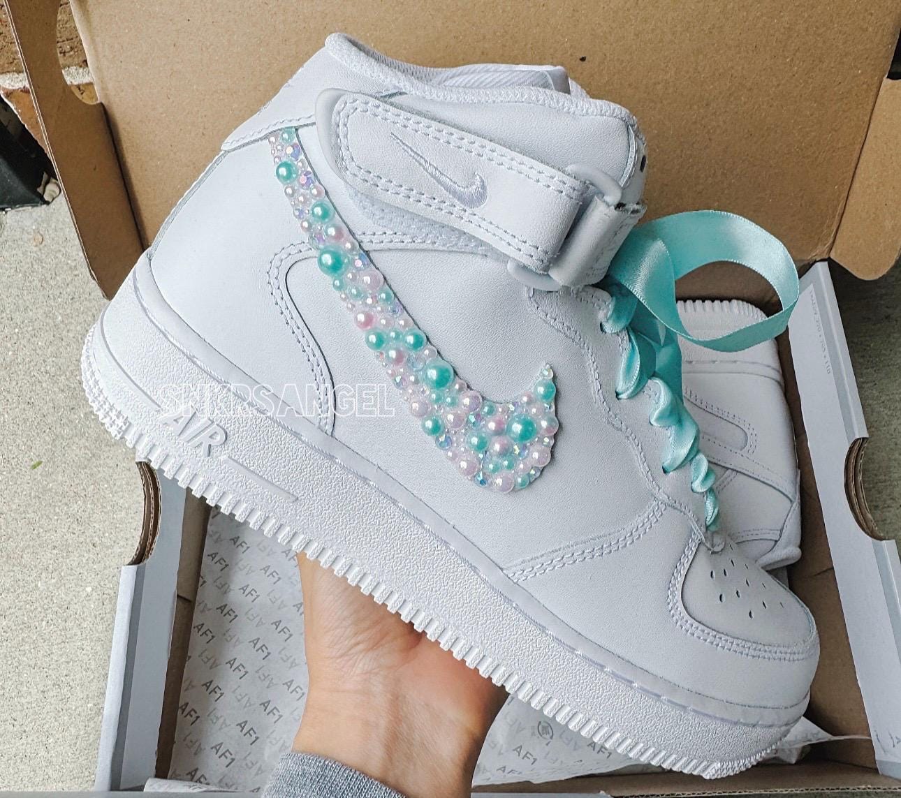 Custom Bling Air Force 1 Mid – Bridal, Prom & Wedding Sneakers
