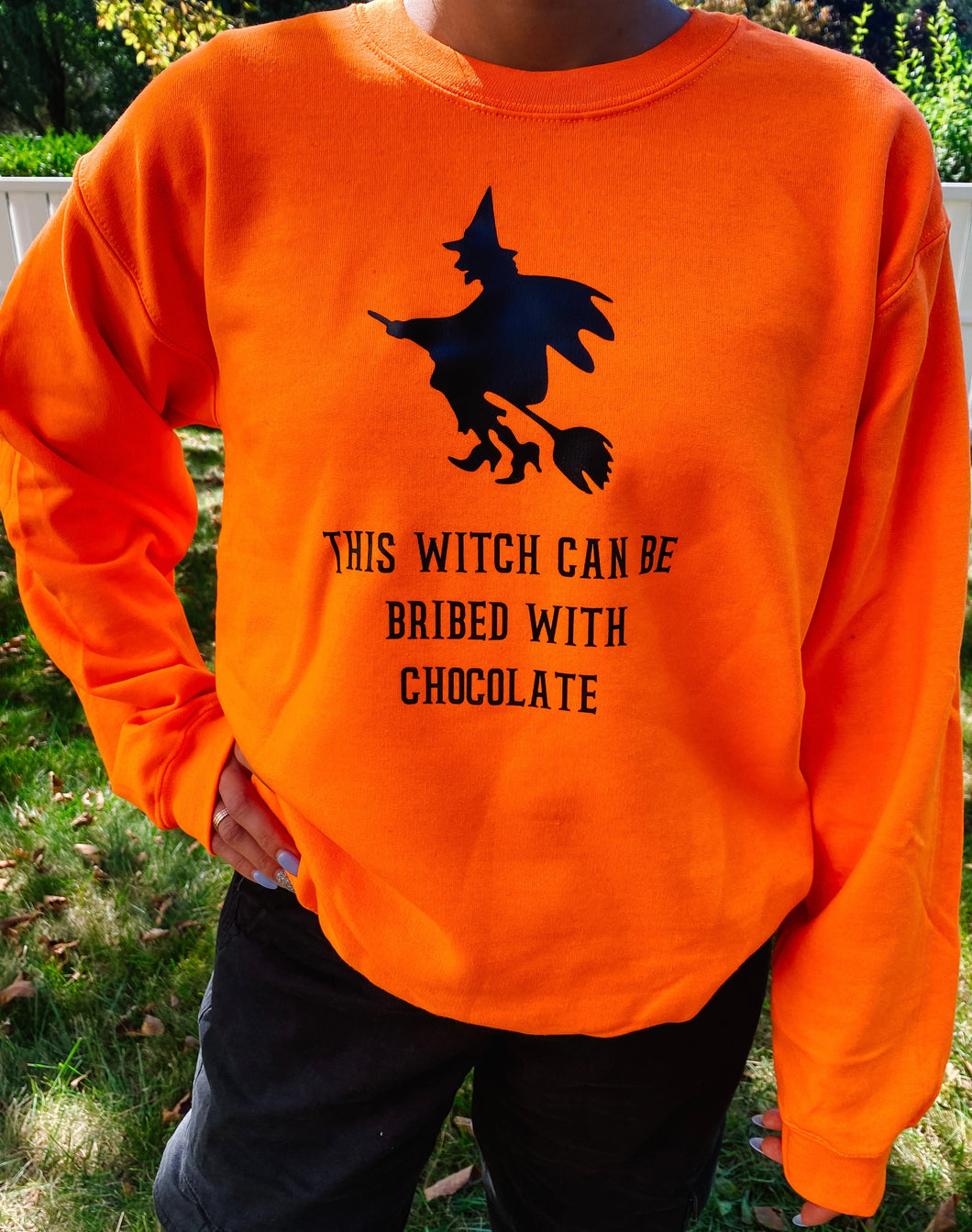 Halloween witch chocolate Adult Crewneck shirt unisex