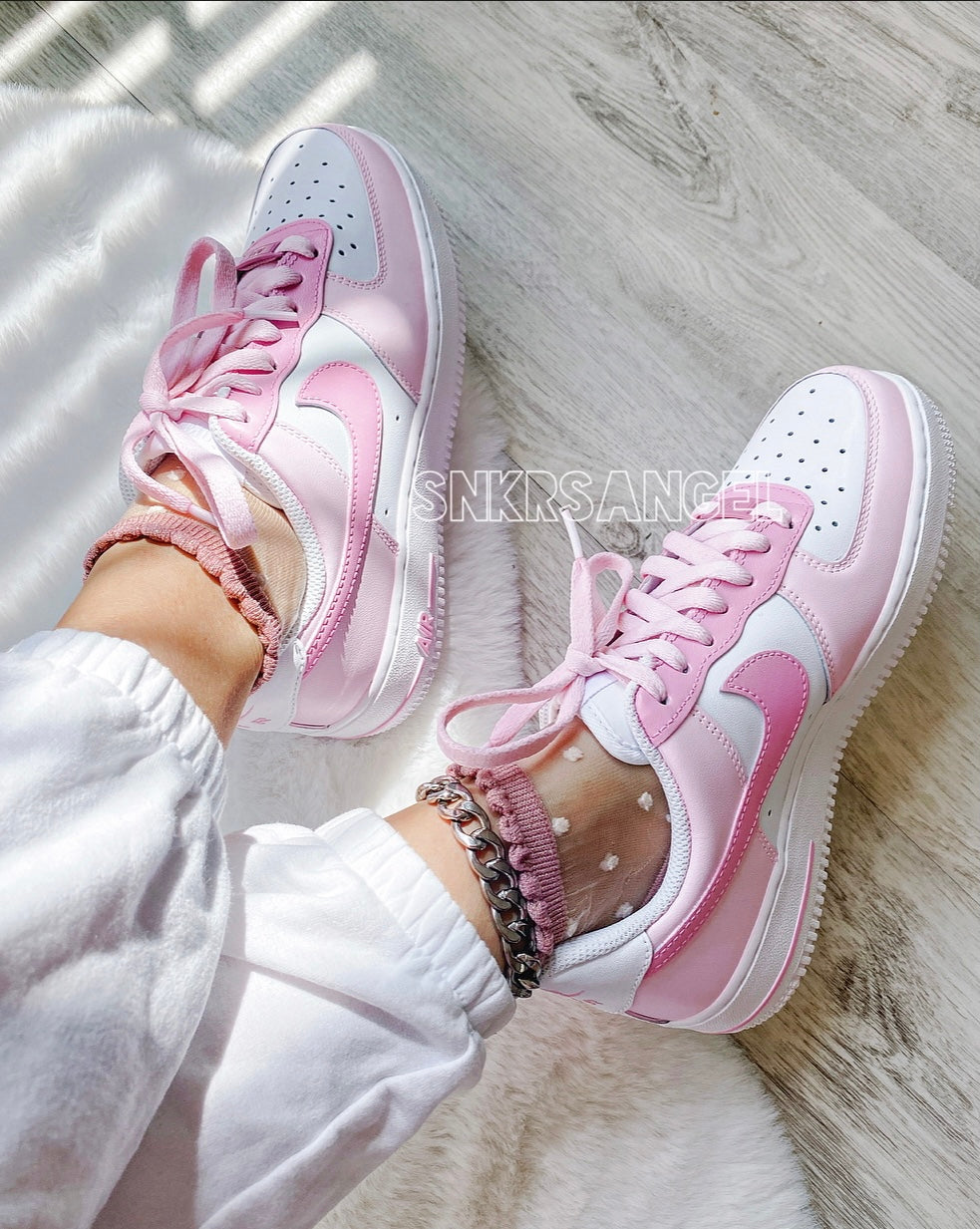 Custom barbie pink nike air force 1 low sneakers