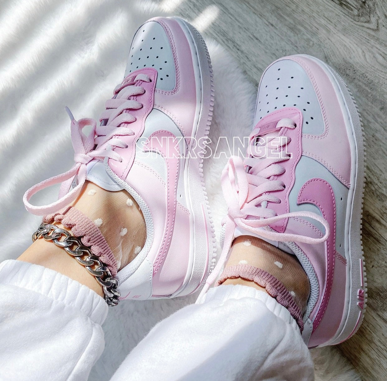 Custom barbie pink nike air force 1 low sneakers