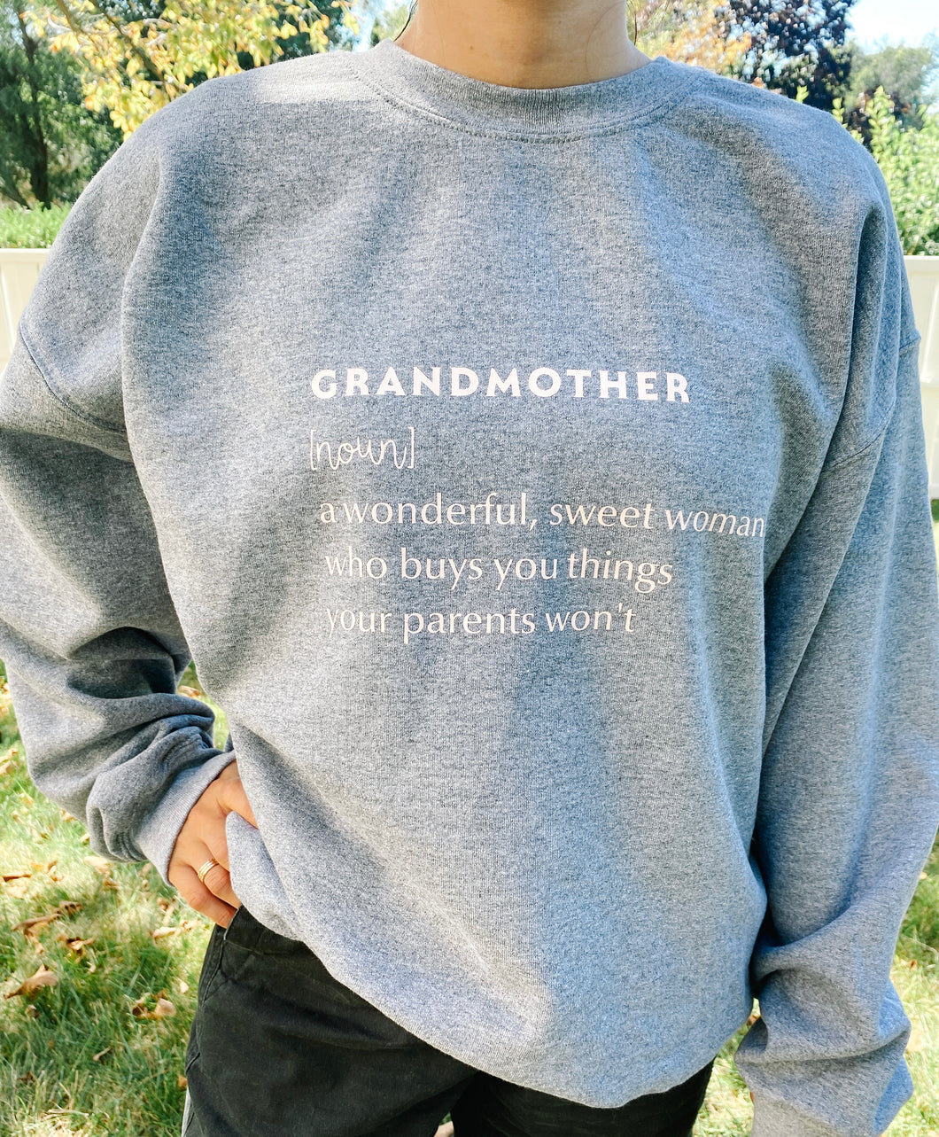 Grandmother sweet woman Adult Crewneck shirt unisex