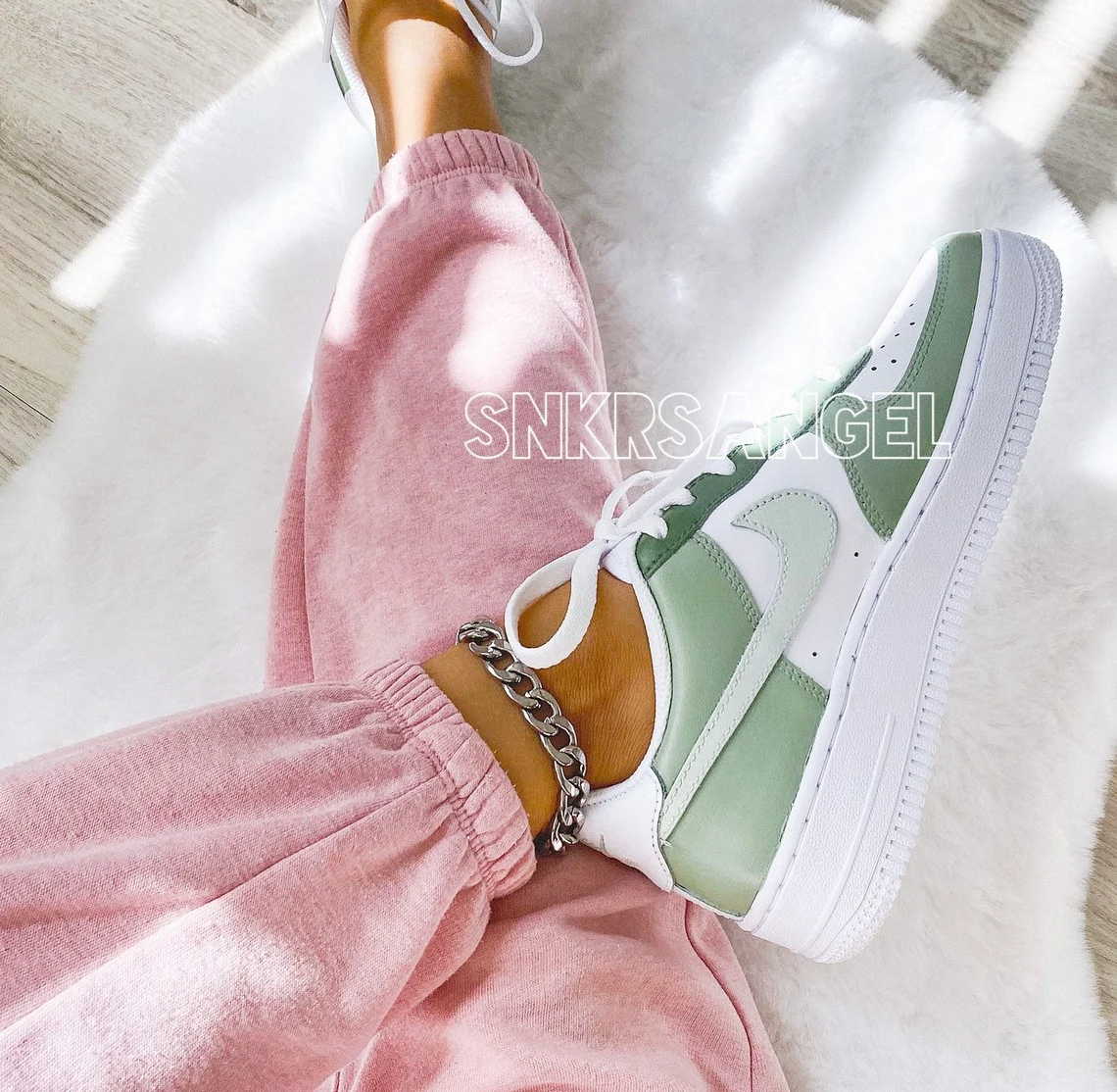 Custom nike air force 1 low avocado olive green sage green
