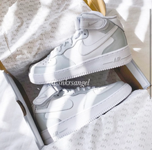 Load image into Gallery viewer, Gray - Custom Air Force 1 Mid - Women’s Air Force 1 - Nike Custom Shoes
