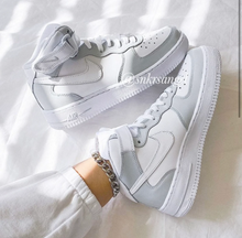 Load image into Gallery viewer, Gray - Custom Air Force 1 Mid - Women’s Air Force 1 - Nike Custom Shoes
