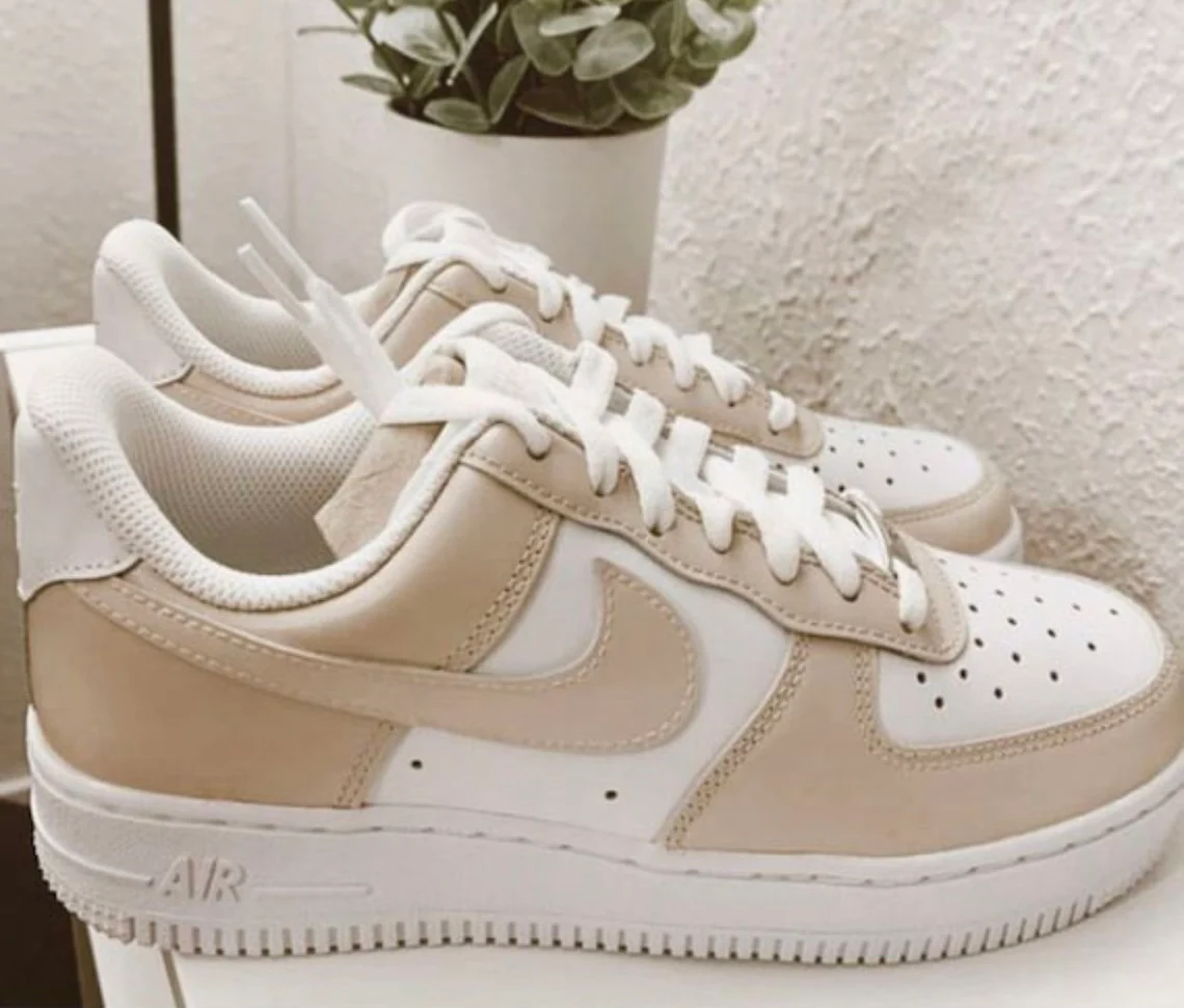 Custom nike air force 1 low tan beige nude cream