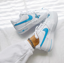 Load image into Gallery viewer, Custom nike air force 1 low - blue butterfly
