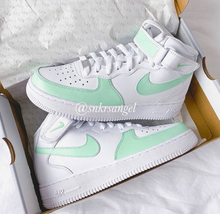 Load image into Gallery viewer, Custom Nike Shoes Air Force 1 mid-Mint
