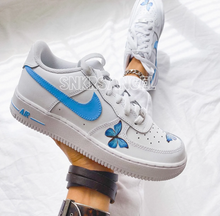 Load image into Gallery viewer, Custom nike air force 1 low - blue butterfly
