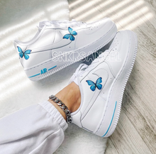 Load image into Gallery viewer, Custom air force 1 low sneakers blue butterfly

