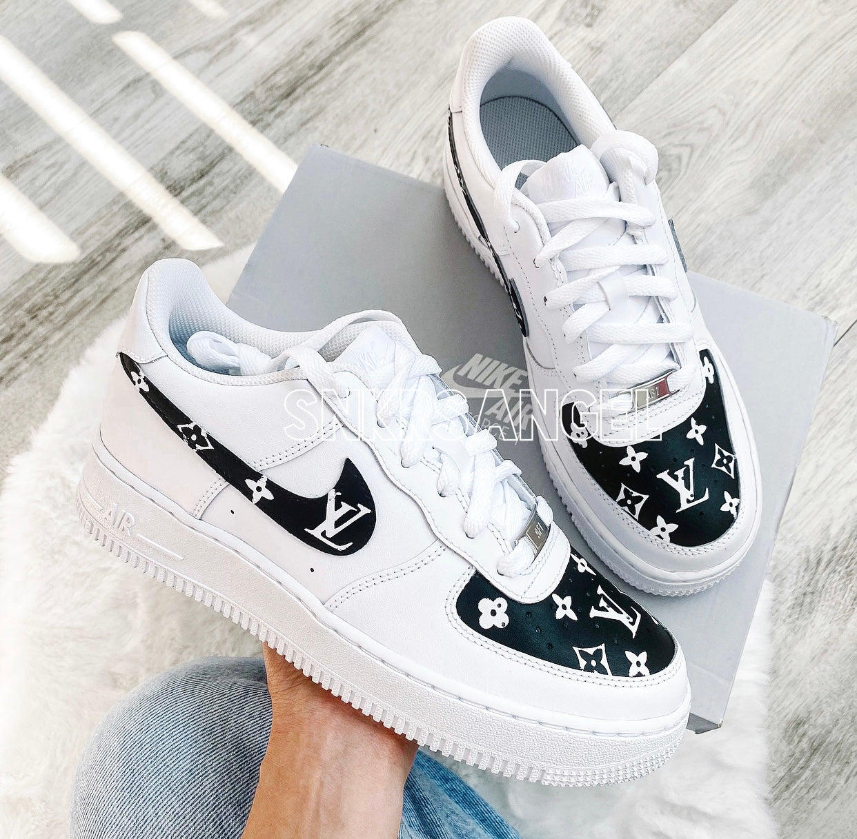 Custom nike LV air force 1 black