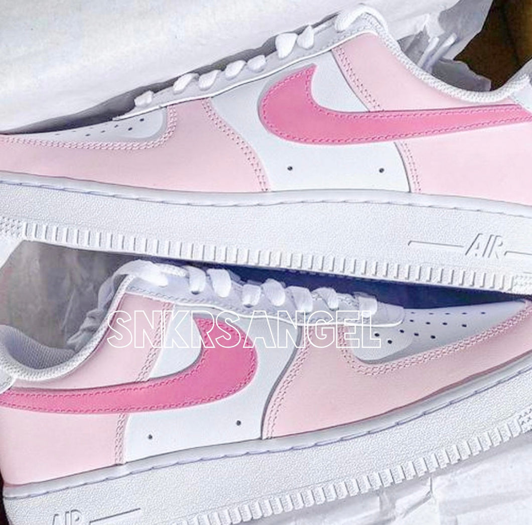 Custom nike air force 1 low baby pink pink